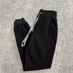 Figs Women's Black Joggers with Gray Drawstring